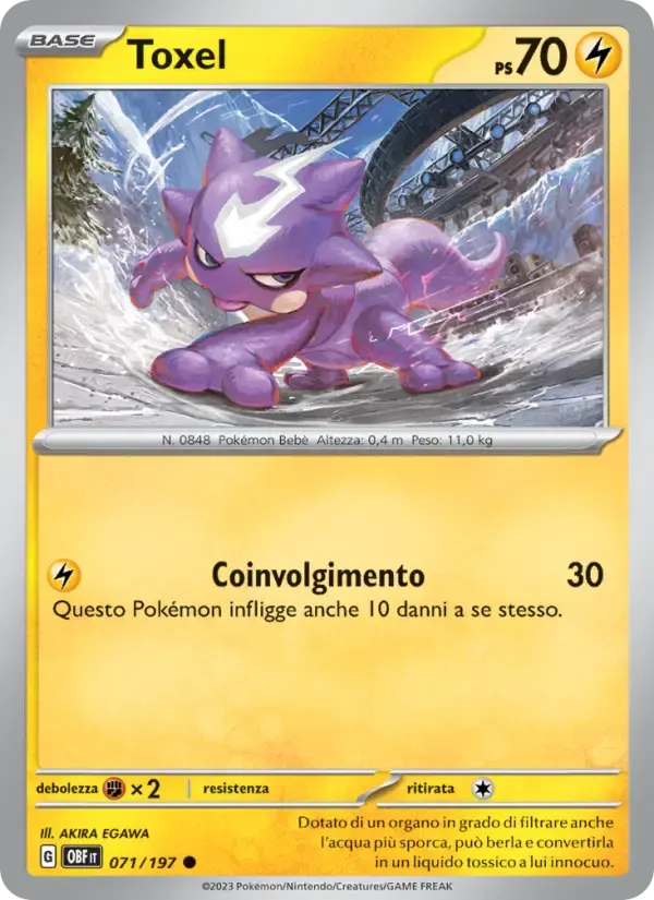 Toxel — Ossidiana Infuocata 71 Italian Pokémon card