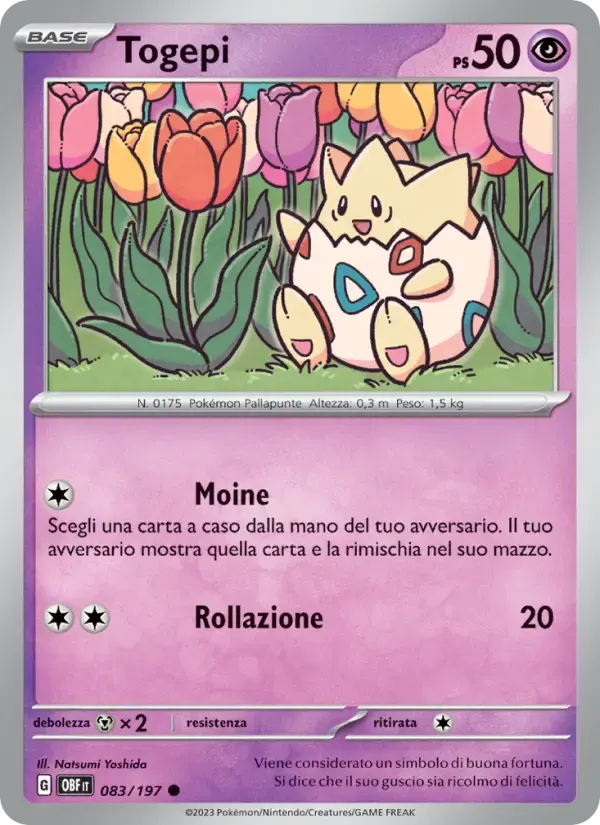 Togepi — Ossidiana Infuocata 83 Italian Pokémon card
