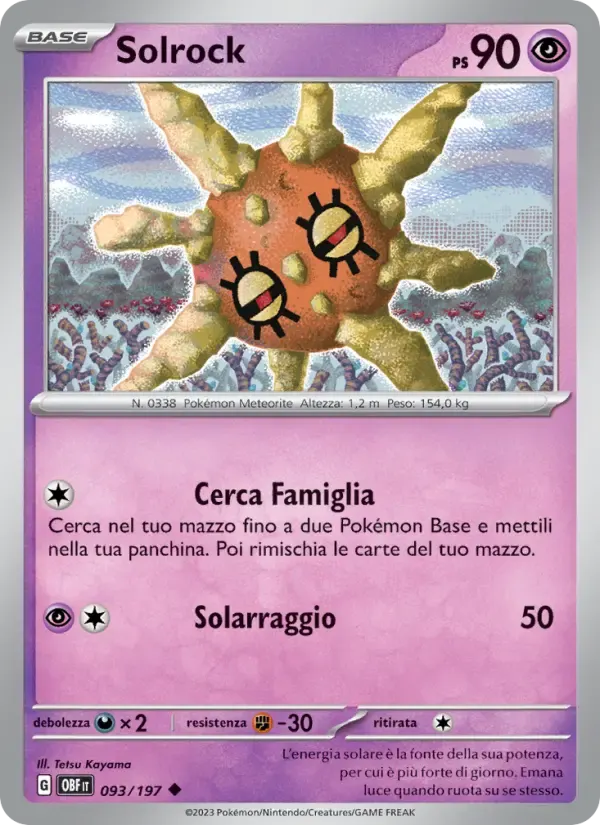 Solrock — Ossidiana Infuocata 93 Italian Pokémon card