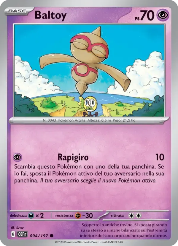 Baltoy — Ossidiana Infuocata 94 Italian Pokémon card