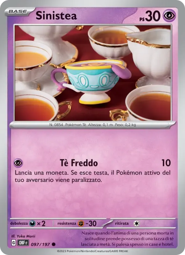 Sinistea — Ossidiana Infuocata 97 Italian Pokémon card