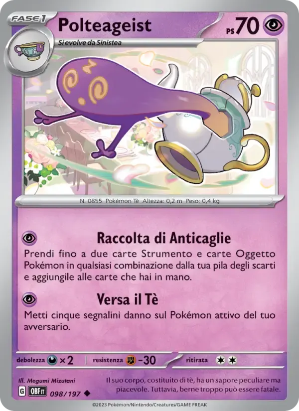 Polteageist — Ossidiana Infuocata 98 Italian Pokémon card