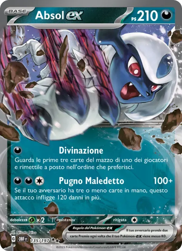 Absol-ex — Ossidiana Infuocata 135 Italian Pokémon card