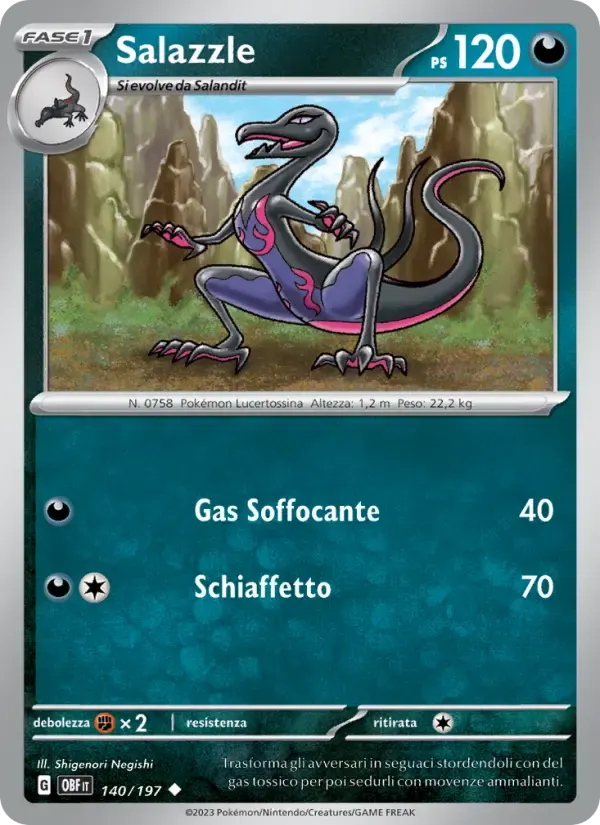 Salazzle — Ossidiana Infuocata 140 Italian Pokémon card