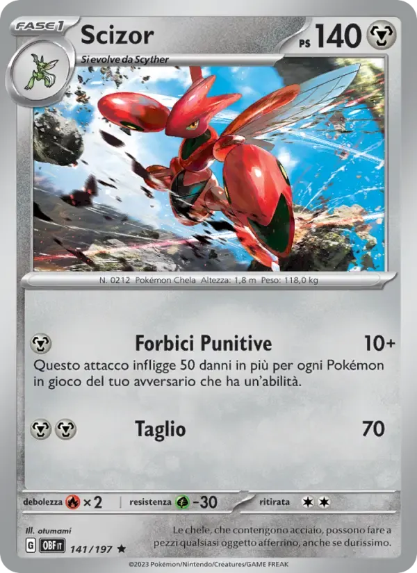 Scizor — Ossidiana Infuocata 141 Italian Pokémon card