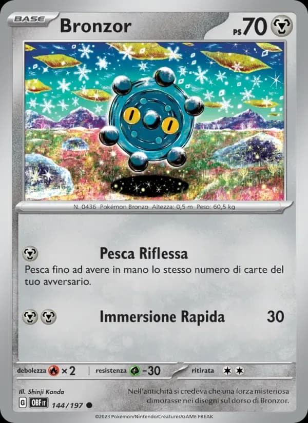 Bronzor — Ossidiana Infuocata 144 Italian Pokémon card