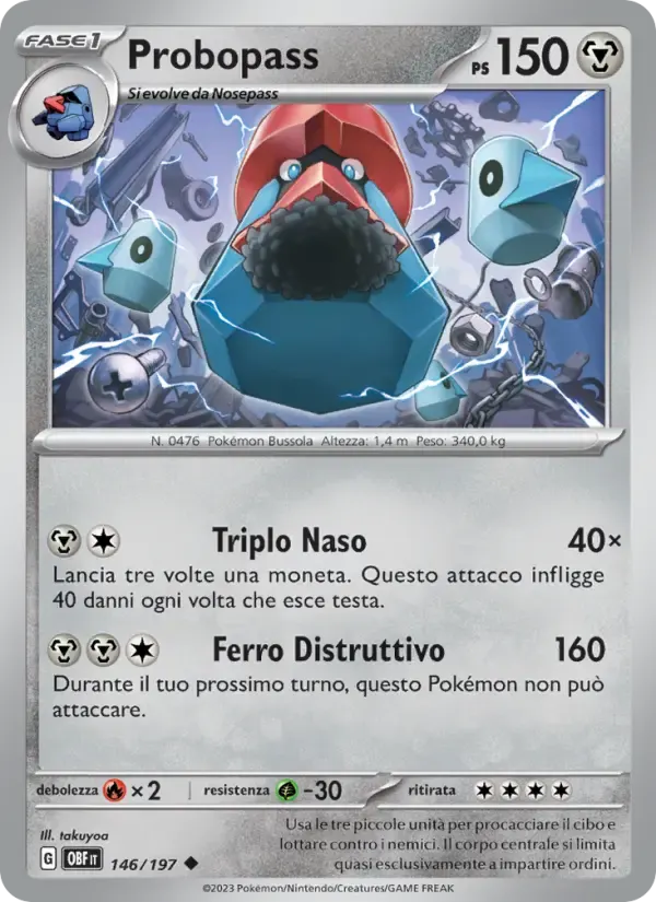 Probopass — Ossidiana Infuocata 146 Italian Pokémon card