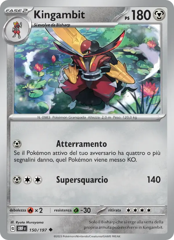 Kingambit — Ossidiana Infuocata 150 Italian Pokémon card
