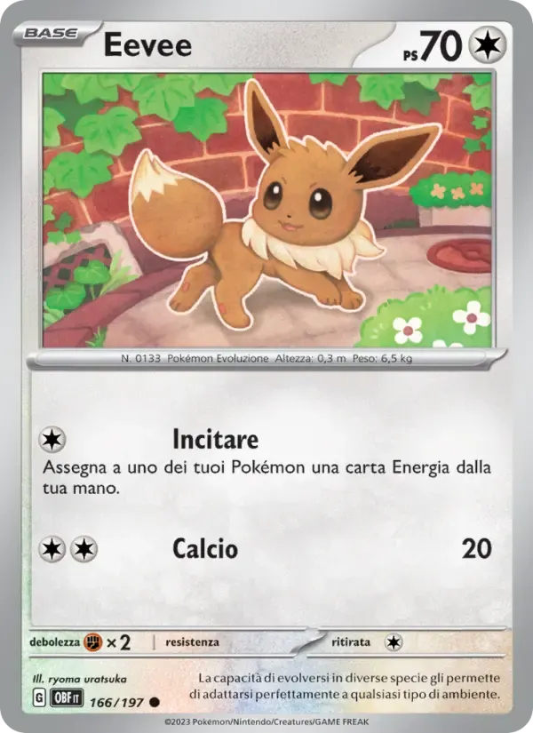 Eevee — Ossidiana Infuocata 166 Italian Pokémon card