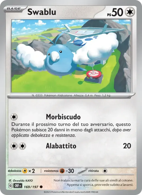 Swablu — Ossidiana Infuocata 169 Italian Pokémon card