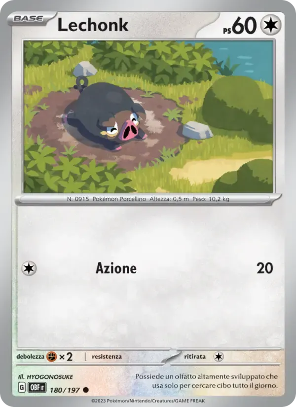 Lechonk — Ossidiana Infuocata 180 Italian Pokémon card