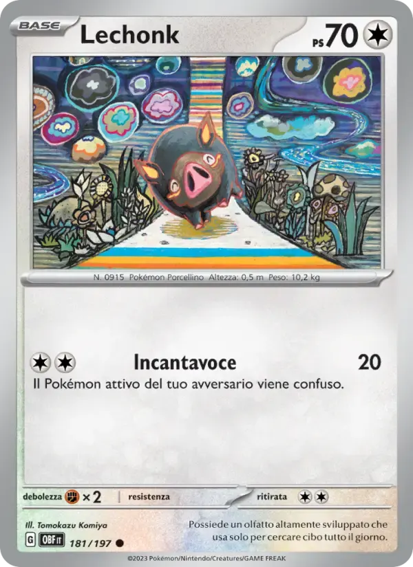 Lechonk — Ossidiana Infuocata 181 Italian Pokémon card
