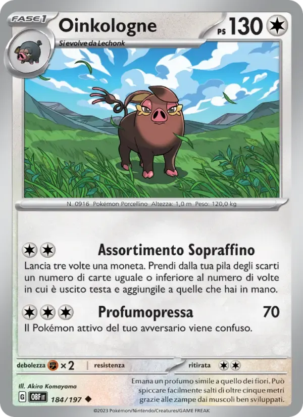 Oinkologne — Ossidiana Infuocata 184 Italian Pokémon card