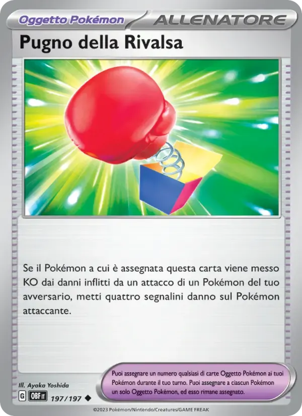 Pugno della Rivalsa — Ossidiana Infuocata 197 Italian Pokémon card