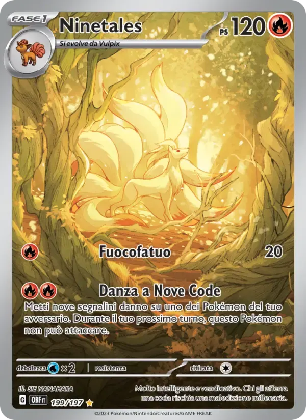 Ninetales — Ossidiana Infuocata 199 Italian Pokémon card
