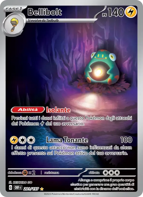 Bellibolt — Ossidiana Infuocata 201 Italian Pokémon card