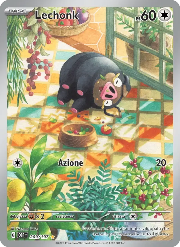 Lechonk — Ossidiana Infuocata 209 Italian Pokémon card