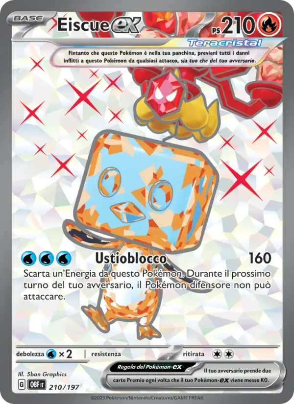 Eiscue-ex — Ossidiana Infuocata 210 Italian Pokémon card