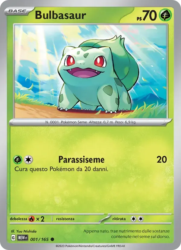 Bulbasaur — 151 1 Italian Pokémon card