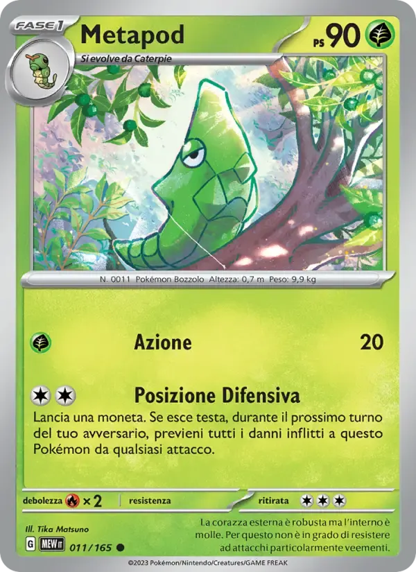 Metapod — 151 11 Italian Pokémon card