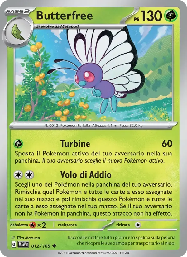 Butterfree — 151 12 Italian Pokémon card