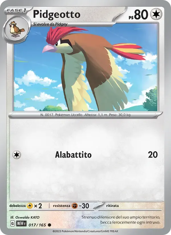 Pidgeotto — 151 17 Italian Pokémon card