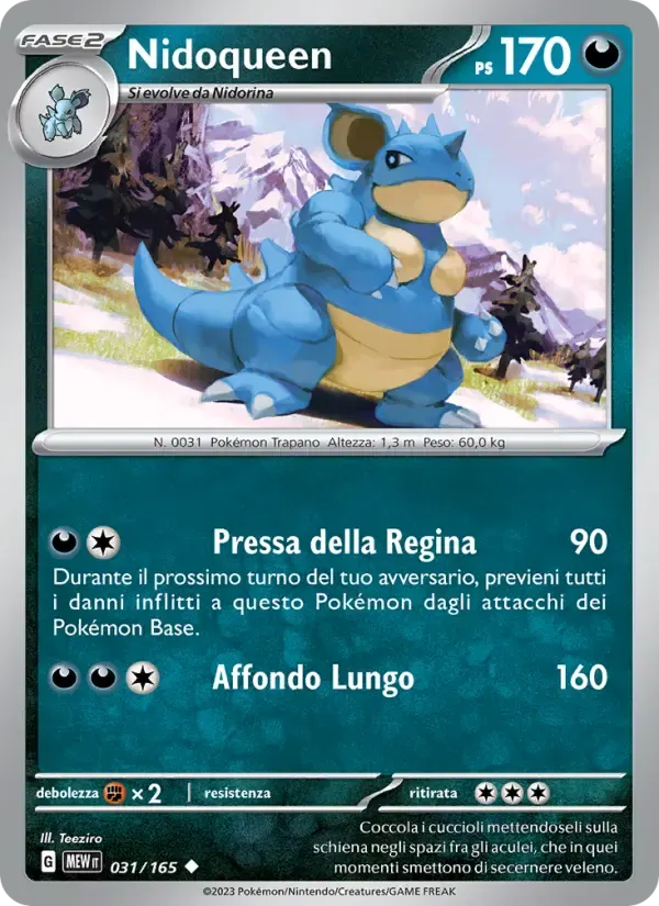 Nidoqueen — 151 31 Italian Pokémon card