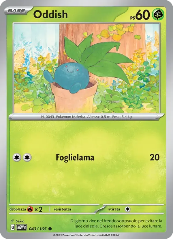 Oddish — 151 43 Italian Pokémon card