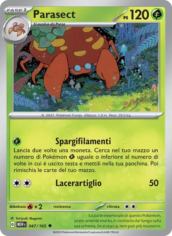Parasect — 151 47 Italian Pokémon card