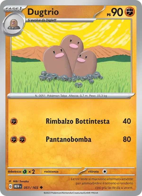 Dugtrio — 151 51 Italian Pokémon card