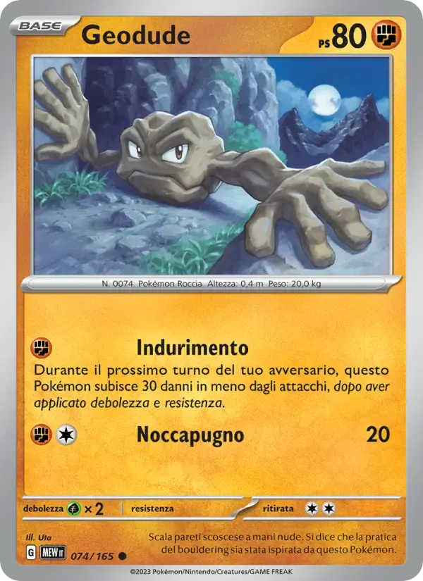 Geodude — 151 74 Italian Pokémon card