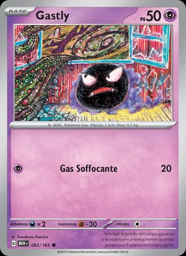 Gastly — 151 92 Italian Pokémon card