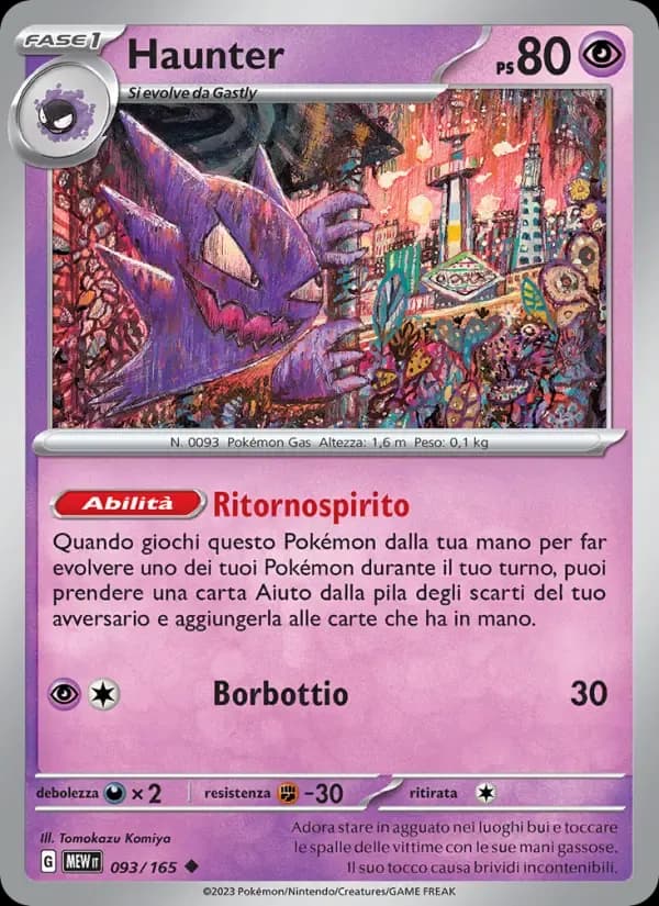 Haunter — 151 93 Italian Pokémon card