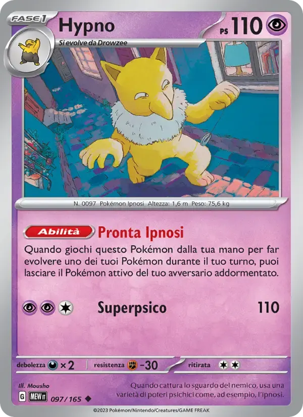 Hypno — 151 97 Italian Pokémon card