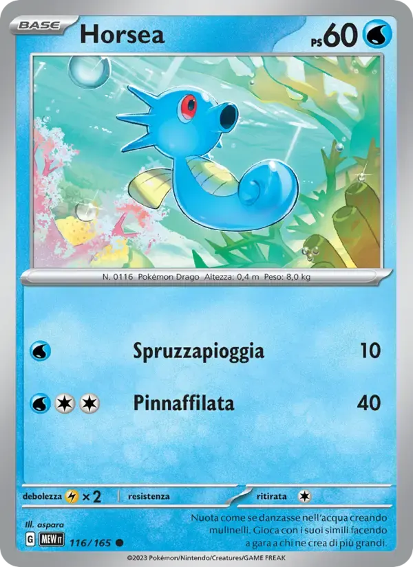 Horsea — 151 116 Italian Pokémon card