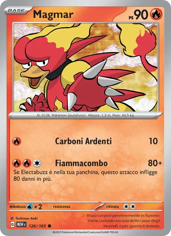 Magmar — 151 126 Italian Pokémon card