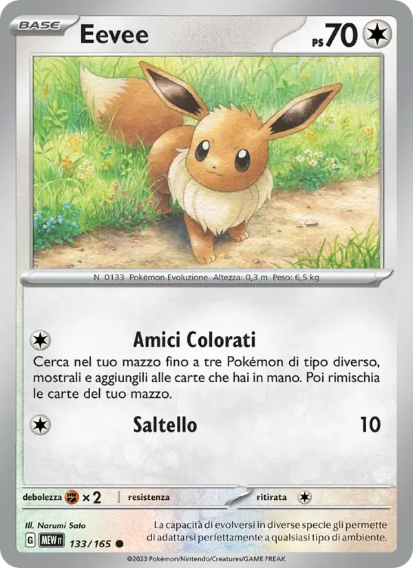 Eevee — 151 133 Italian Pokémon card