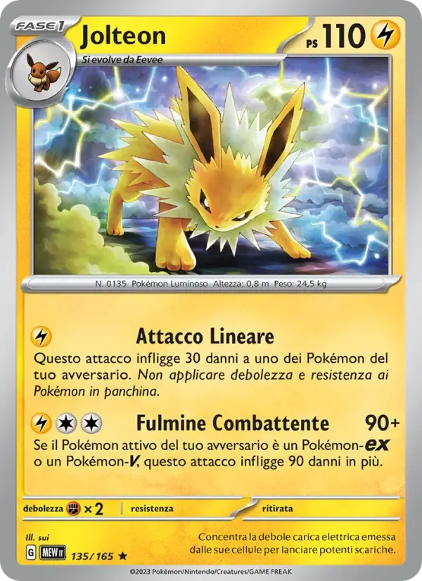 Jolteon — 151 135 Italian Pokémon card