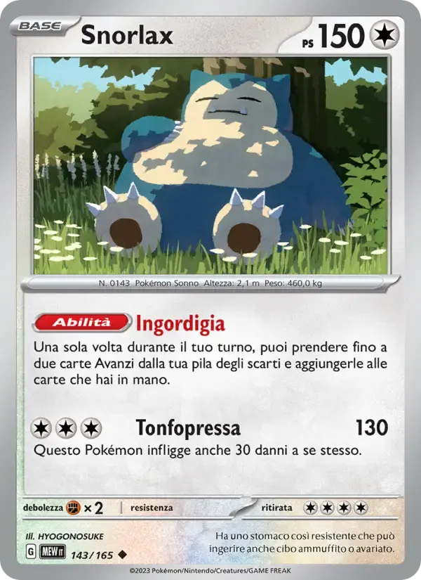Snorlax — 151 143 Italian Pokémon card