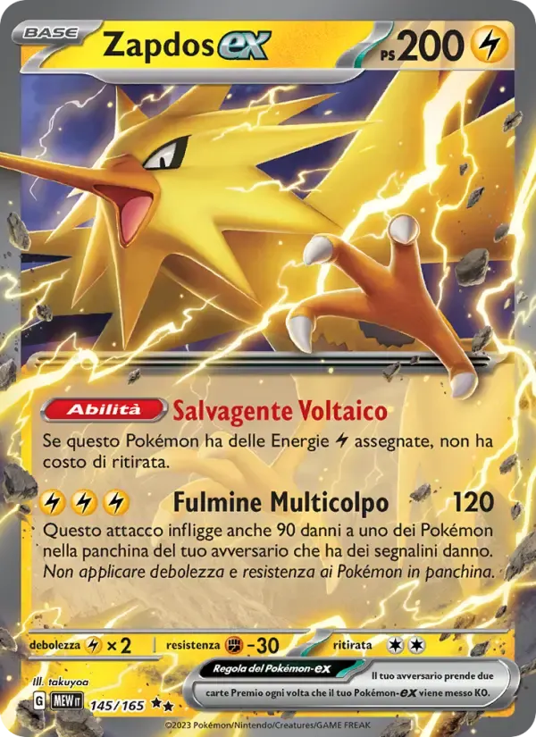 Zapdos-ex — 151 145 Italian Pokémon card