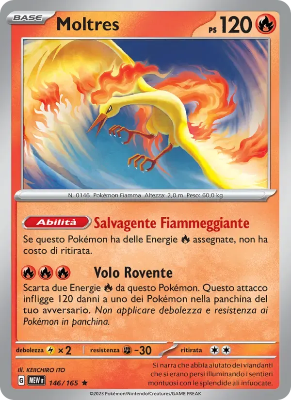 Moltres — 151 146 Italian Pokémon card