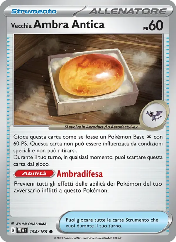 Vecchia Ambra Antica — 151 154 Italian Pokémon card