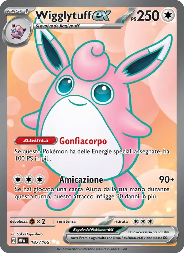 Wigglytuff-ex — 151 187 Italian Pokémon card