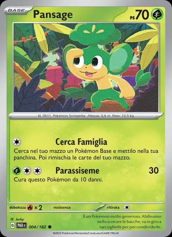 Pansage — Paradosso Temporale 4 Italian Pokémon card