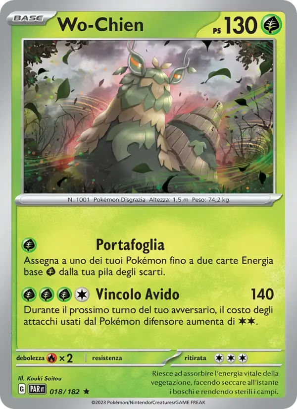 Wo-Chien — Paradosso Temporale 18 Italian Pokémon card