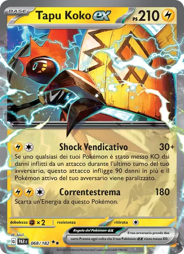 Tapu Koko-ex — Paradosso Temporale 68 Italian Pokémon card
