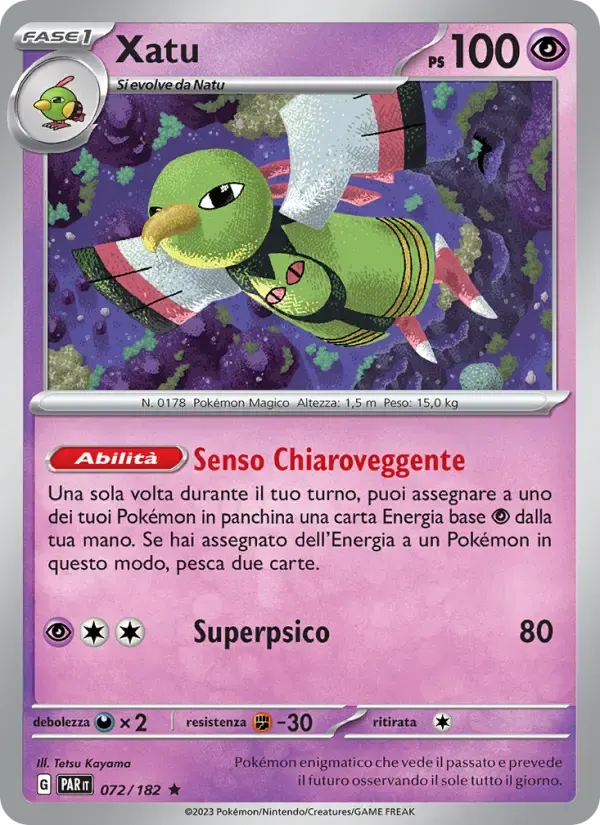 Xatu — Paradosso Temporale 72 Italian Pokémon card