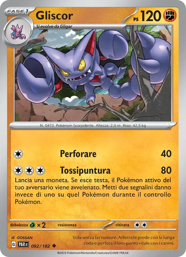 Gliscor — Paradosso Temporale 92 Italian Pokémon card