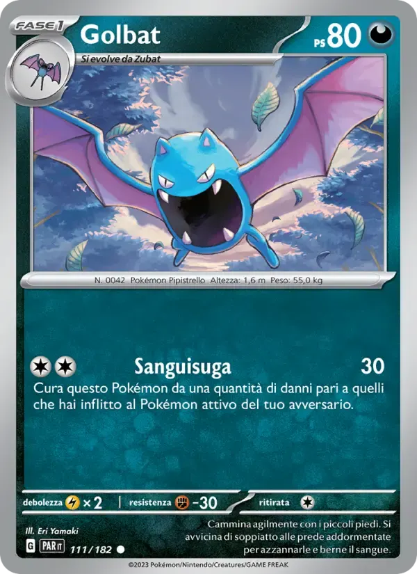 Golbat — Paradosso Temporale 111 Italian Pokémon card