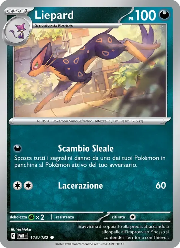 Liepard — Paradosso Temporale 115 Italian Pokémon card